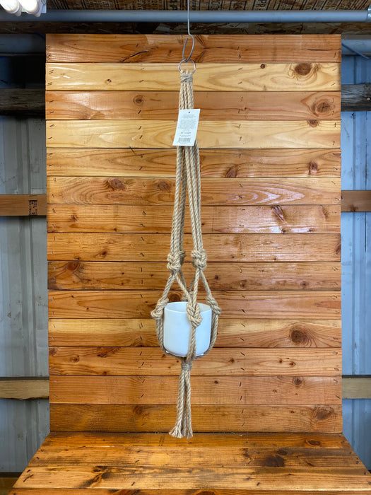 The Plant Farm® Plant Accessories Macrame Hanging Pot - Nautical Beige