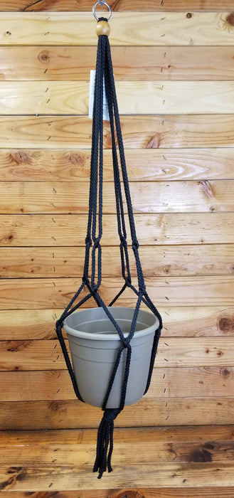 The Plant Farm® Plant Accessories Macrame Hanging Pot - Simply Black