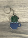 The Plant Farm Stickers and Keychains Cactus in a Teacup Keychain