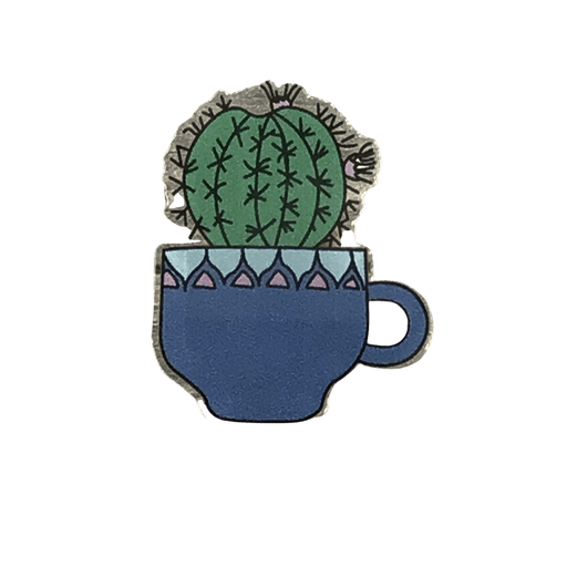 The Plant Farm Stickers and Keychains Cactus in a Teacup Pin