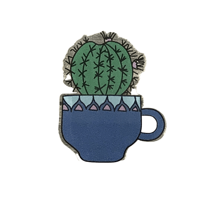 The Plant Farm Stickers and Keychains Cactus in a Teacup Pin