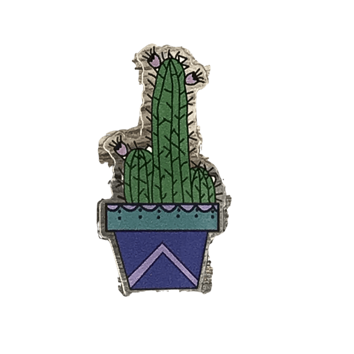 The Plant Farm Stickers and Keychains Cactus in V Pot Pin