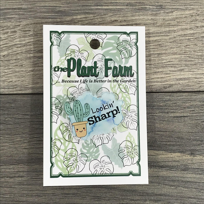 The Plant Farm Stickers and Keychains Lookin' Sharp! Pin