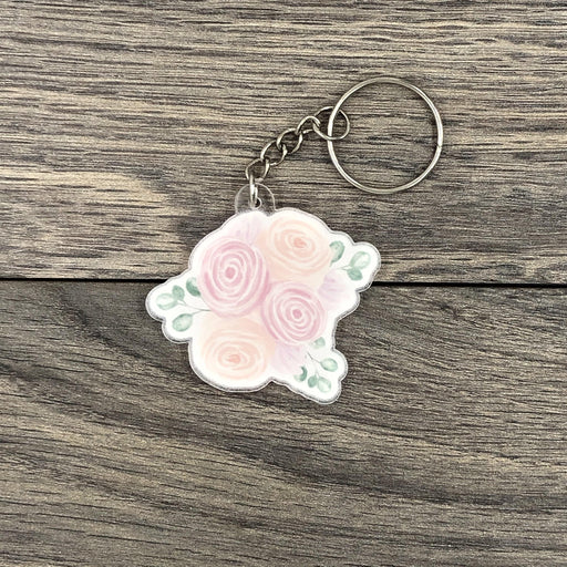 The Plant Farm Stickers and Keychains Watercolor Rose Keychain